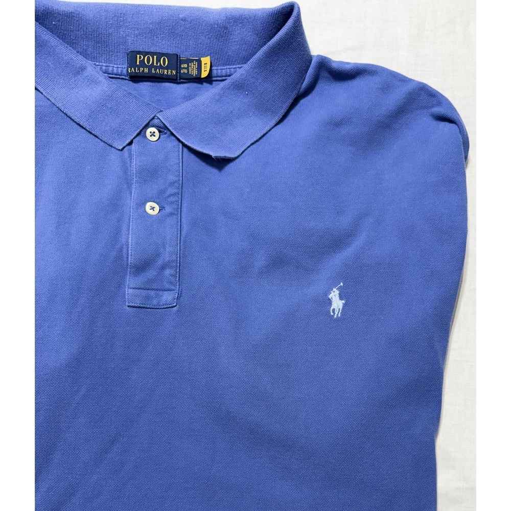 Polo Ralph Lauren Mens Polo Shirt 4XB Blue Short Sleeve Classic Fit Logo - Picture 2 of 5